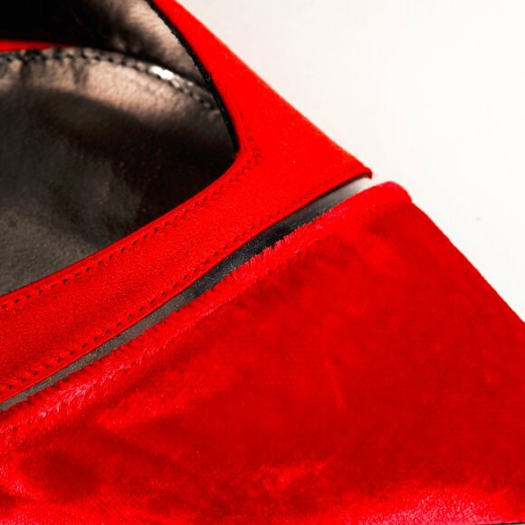 Giorgio Armani Rosso Velvet & Satin D'Orsay Heels - Picture 8 of 12